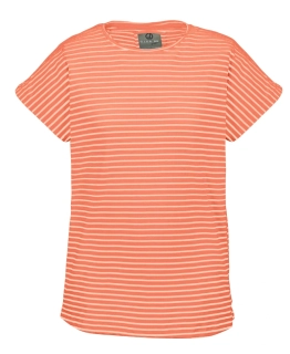 Killtec pruhované triko krátký rukáv light coral