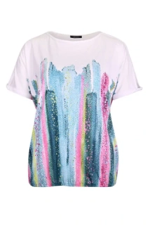 Kenny S bílé triko s aquarelovým designem