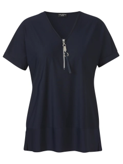 Via appia due tmavě modrá halenka se zipem