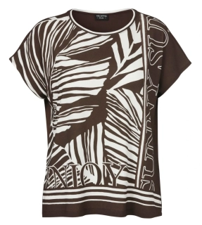 Via appia due smetanové triko hnědo-krémové