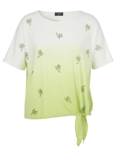 Via appia due svtěle zelené triko s palmami